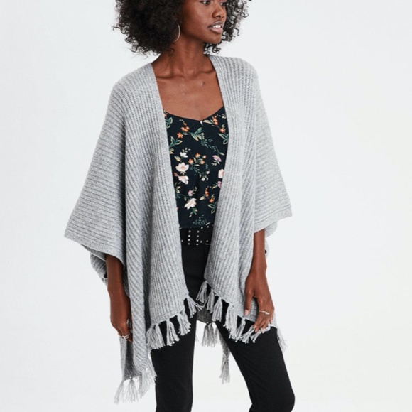aeo fringe midi kimono